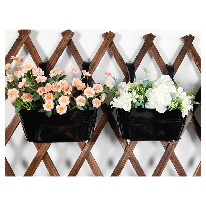 Joyfernal 12" Balcony Railing Planters, Outdoor Hanging Planter for Fence,