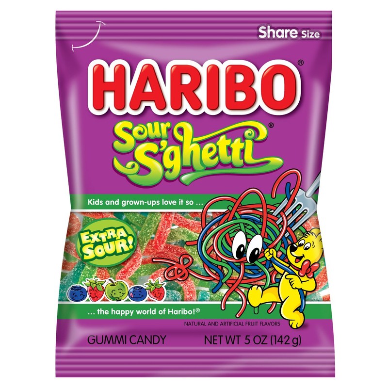 HARIBO Gummi Candy, Z!NG Sour S’ghetti, 5 oz. Bag