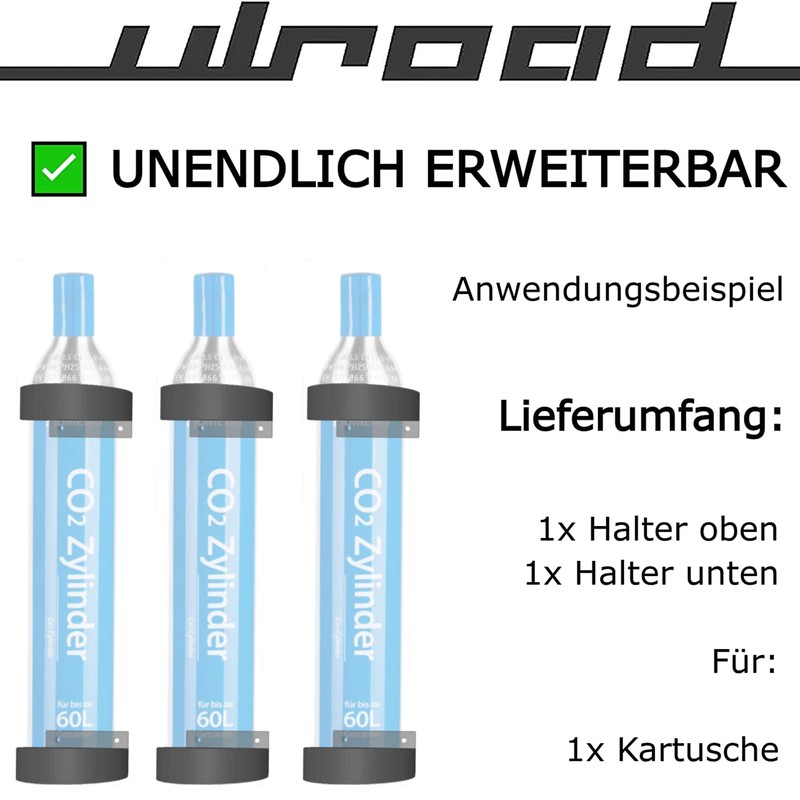 ULROAD 2 x Wall Mount CO2 Bottles Compatible with Sodastream