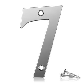 Bwintech 1 Pcs 75mm Height (3 Inch) Chrome Bolted Door Number 7 Stainless Steel 304 House Number, Suitable For Front,Wooden, Composite,UPVC Door
