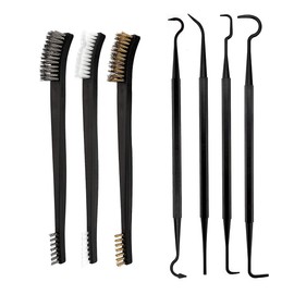 Tiardey 7Pcs Mini Wire Brush & Pick Kit, Double Ended Brass Copper Nylon Steel Brush and Ploymer Metal Picks for Cleaning Welding Slag and Rust