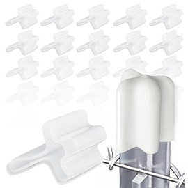 T Post Caps, Safe tPost Cap Vinyl Safety Topper for Fence Stakes, Black (50, White, Medium Size)