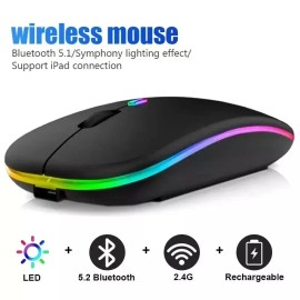 Unbranded 2.4GHz Bluetooth Wireless Optical Mouse USB Rechargeable RGB Office PC Laptop