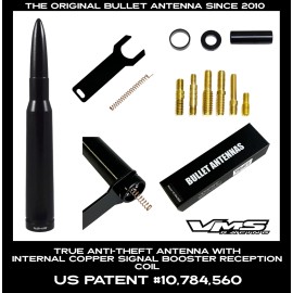 VMS RACING FORD F150 RAPTOR 50 CAL CALIBER BULLET ANTI THEFT COPPER COIL ANTENNA BLACK KIT