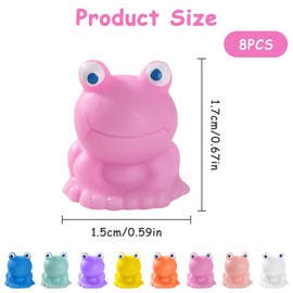 YASYU 8Pcs Mini Resin Frogs Colorful Tiny Frogs Figurines Miniature Frogs Fairy Garden Decor Moss Landscape Decor Aquarium Potted Ornament DIY Terrarium Crafts, 1.5 x 1.7 cm