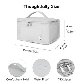NOL Natural Organic Lifestyle Small Lunch Bag Mini Lunch Box Insulated Lunch Bag for Men/Women Leakproof Cooler Tote Bag Lightweight Nylon Waterproof Lunch Box For Work, Gray white