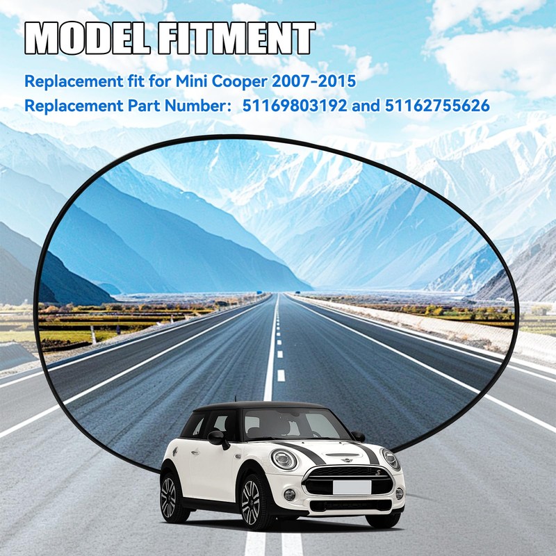 Aritoxy Passenger Heated Mirror Glass Fit for Mini Cooper 2007
