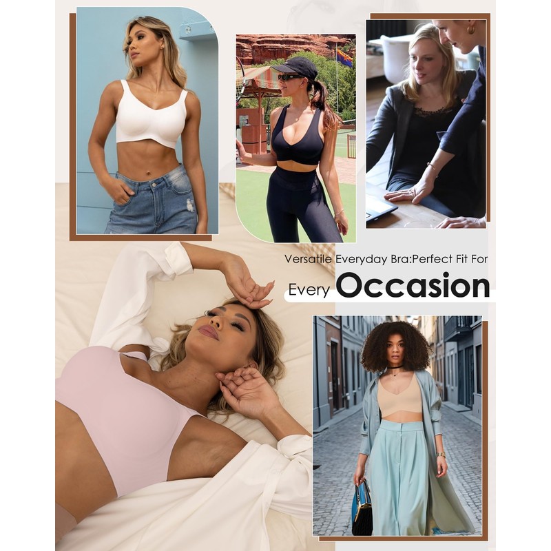 HORISUN Comfortable Wirefree Bras - Full Coverage Wireless Bras with