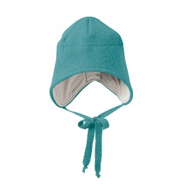Disana WALK Hat, 100% Organic Merino Wool GOTS, IVN Best - Lining: 100% Organic Cotton | Especially Warm and Soft Winter Hat | Baby Toddler Child Unisex | Made in Germany, lagoon
