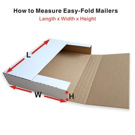 CH-BOX 50 Pack 11 1/8" x 8 5/8" x 2" Corrugated Easy-Fold Mailer, Letter-Size Height Adjustable, White (EM1182)