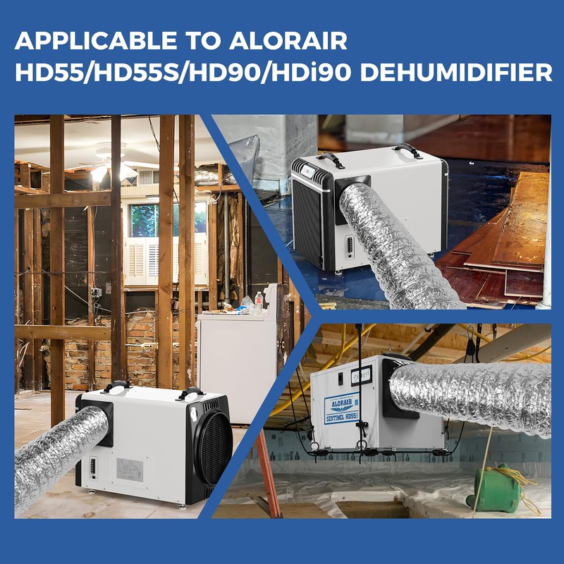 ALORAIR Dehumidifier Aluminum foil Outlet Duct with a Diameter of