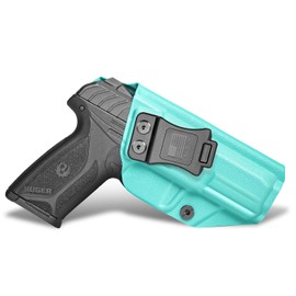 IWB KYDEX Universal Gun Holster, Adjustable Cant & 'Posi-Click' Retention, Inside Waistband Concealed Carry Holster Compatible with Multiple S&W, Glock, Sig, Ruger Security 9 Models Teal Blue