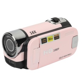 Video Camera Camcorder, 1080P 16MP DV Camera Digital Small Youtube Vlogging Video Camera 2.4 Inch Rotatable Screen 16X Zoom HD Camera Recorder with LED Fill Light (Pink)