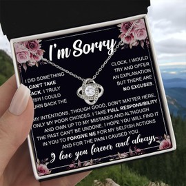 Chiside I'm Sorry Necklace For Her, Im Sorry Neckace Gift, Apology Necklace For Her Women, Forgive Me Gifts For Her, I'm Sorry For Hurting You Neckace, Apologize Gift For Wife Girlfriend Soulmate
