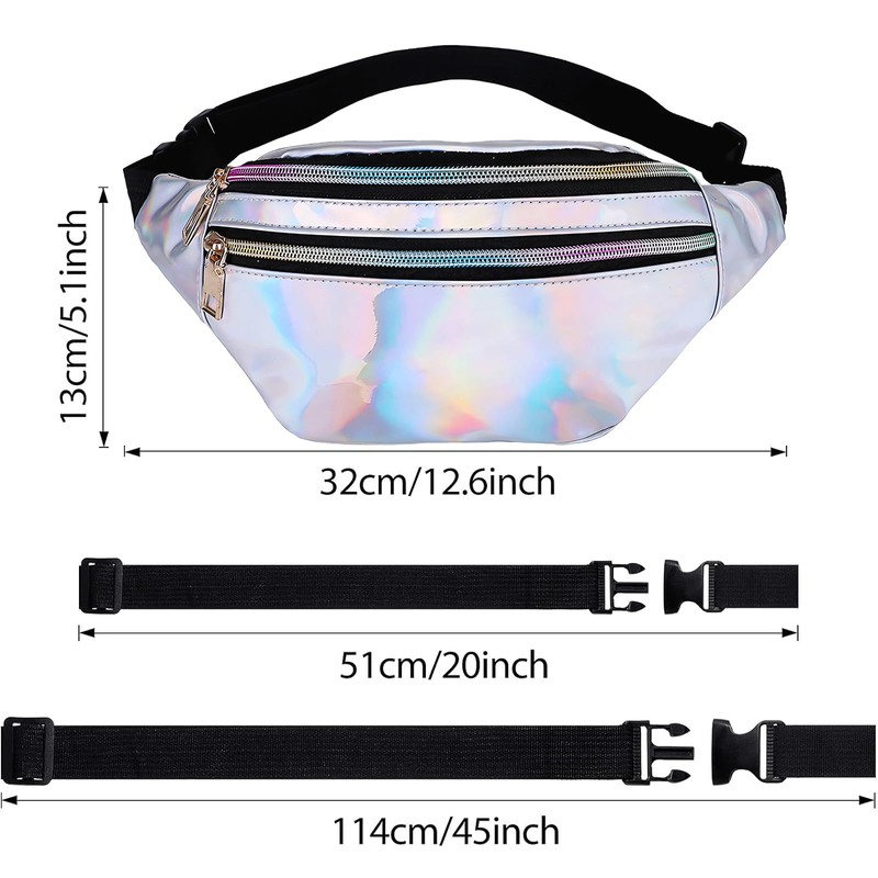Bum Bag Fashion Waterproof Belt Bag, silver, Unit size, sportswear