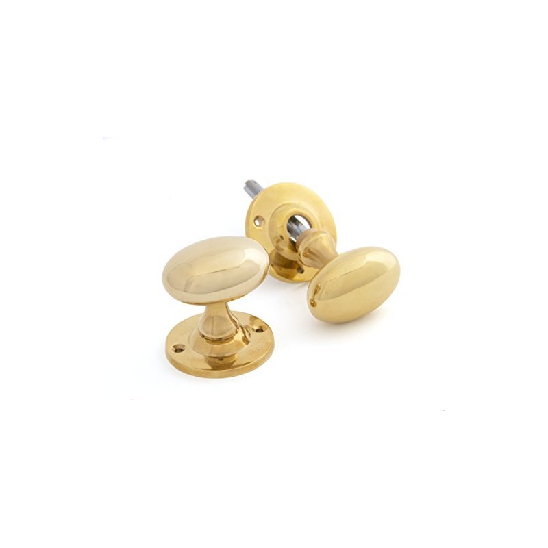 From the Anvil Polished Brass Oval Mortice/Rim Knob Set