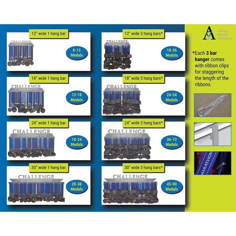 Allied Medal Hangers - Challenge Accepted (18" Wide with 3