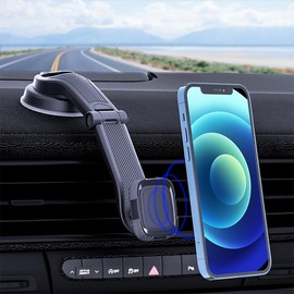 TenYua Car Magnetic Phone Holder,Universal Dashboard Strong Suction Cup Car Phone Mount Holder with Adjustable 240° Arm for All Smartphones
