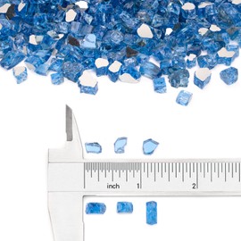 Stanbroil 10-Pound Fire Glass - 1/4 inch Reflective Tempered Fire Glass for Fireplace Fire Pit, Pacific Blue