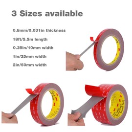 Double Sided Tape Heavy Duty 16.5ft, Removable Mounting Tape Roller, Picture Hanging Strips for Wall, Damage Free Adhesive Strips for Poster