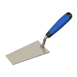 Dewepro Margin Trowel Berner Form – Stucco Trowel – Stuckateur Trowel Spatula – Small – 145X80X55 MM Plastering Trowel – Stainless Steel Blade with Fully Welded Super Strong Support (Lubrication) – Soft Grip Handle