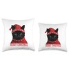 Meowy Black Cat Ugly Christmas Sweater Throw Pillow