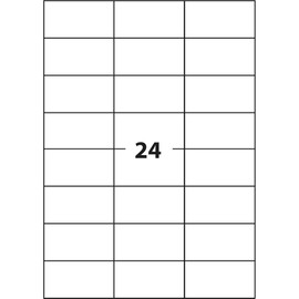 D.RECT Universal Labels (70 x 37 mm on DIN A4) Printable Self-Adhesive 100 Sheets per Pack 24 Labels per Sheet 2400 Pieces White