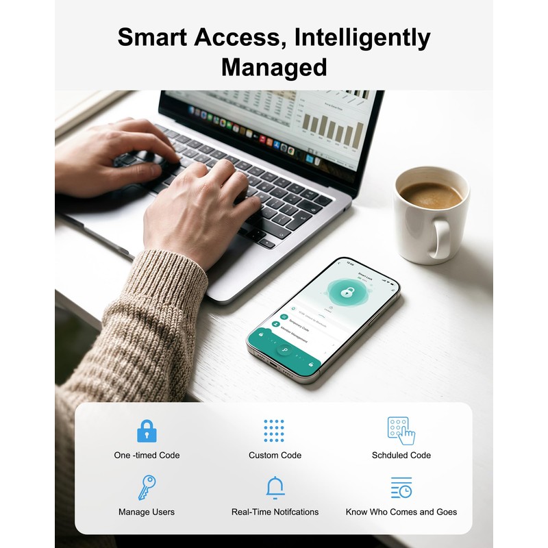 Keyless Entry Smart Door Lock with Knob, Anyfirm Keypad Digital