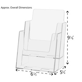 Marketing Holders Brochure Organizer Double Tier 2 Pocket Literature Counter Top Display Menus Printed Materials Handouts