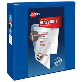 Avery Heavy Duty View 3 Ring Binder, 4" One Touch EZD Ring, Holds 8.5" x 11" Paper, 1 Pacific Blue Binder (79814)