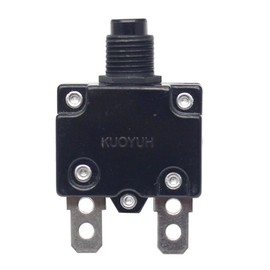 Genuine KUOYUH Circuit Breaker Thermal Overload 88 Series 18-30A Quick Connect Terminals 32VDC 125/250VAC 50/60Hz Push-to-Reset Button 2-Pack (20A)