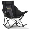 Unisakey Oversized Rocking Camping Chair with Headrest & Cup Holder