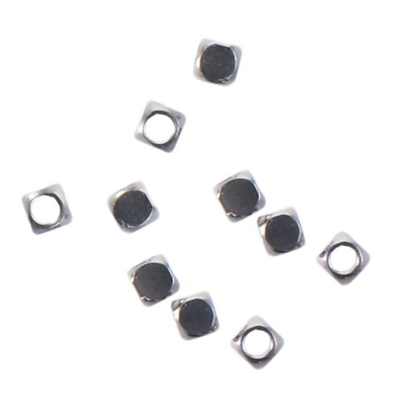 100pcs 3mm Silver Stainless Steel Cube Beads Loose Spacer Beads