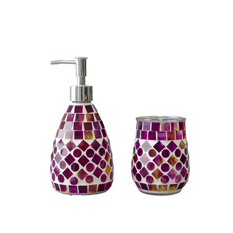 ELEGANTZ Bathroom Accessory Set – Mosaic Bathroom Accessories Set with