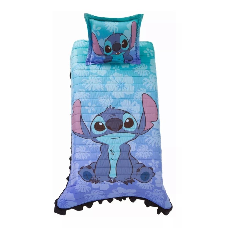 Colchas Concord Colcha Individual Poliester C/funda Stitch Azul Concord