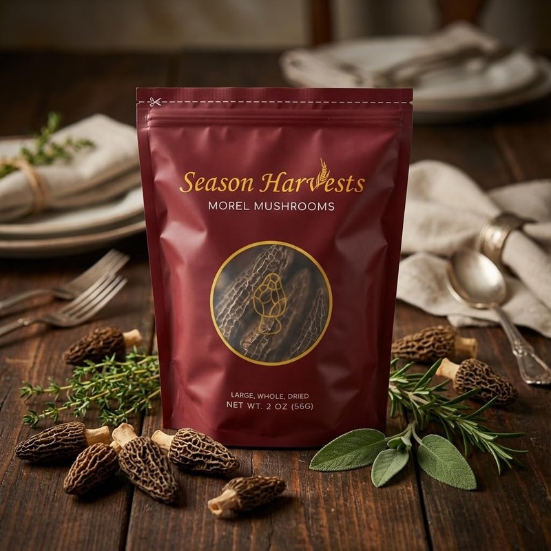 Season Harvests Dried Morel Mushrooms 2oz, Premium Gourmet Morels –