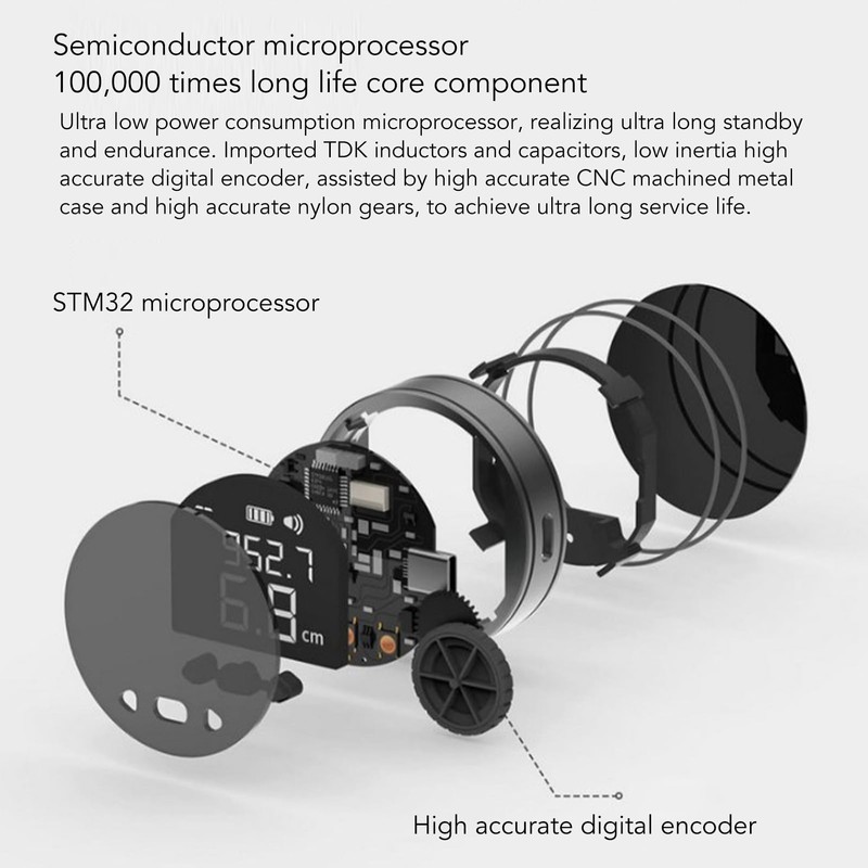 Digital Tape Measure, 328ft Electronic Rolling Ruler with 1.8inch LCD