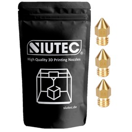 SIUTEC® Premium MK8 Brass / Brass Nozzle Set of 3 Nozzles: 0.2/0.4/0.6 mm, for Ender, CR6, CR10S, X5SA, A8-1.75 mm Filament
