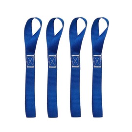 Soft Loop Tie Down Straps - 4 Pcs Heavy Duty Nylon Lashing Loops Straps Webbing Cargo Straps Maximum Load 800KG for Motorcycle Handlebar, Roof Rack, Wheelchair, Camping Hanging Tool (Blue)