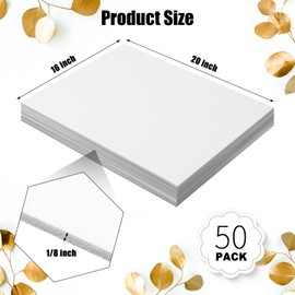 Frienda 50 Pack Foam Boards Core Backing Board 1/8 Inch Thickness Foam Poster Boards for Projects Boards Presentation Board for School Crafts Office Art Projects(White,16 x 20 Inch)