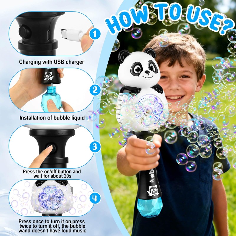 Britik Bubble Wands for Kids Ages 4-8 Years Old: Light