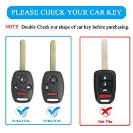 MILD EAST for Honda Key Fob Cover with Keychain, Car Key Case Shell Protector for Honda Accord 2003-2012 | Civic 2006-2013 | Pilot 2005-2015 CRV CRZ Fit Odyssey 4 Buttons Smart Remote Control, Red