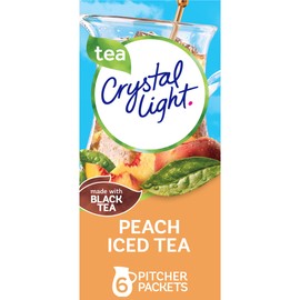 Crystal Light Peach Iced Tea Artificially Flavored Powdered Drink Mix, 6 ct Pitcher Packets