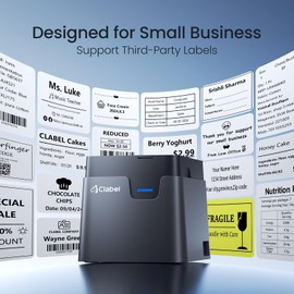 CLABEL Desk Bluetooth Barcode Label Printer: 221D Label Maker with Direct Thermal Printing, 2 Inch Print Width for Barcodes Address Shipping Warehouse with 1 Roll Label