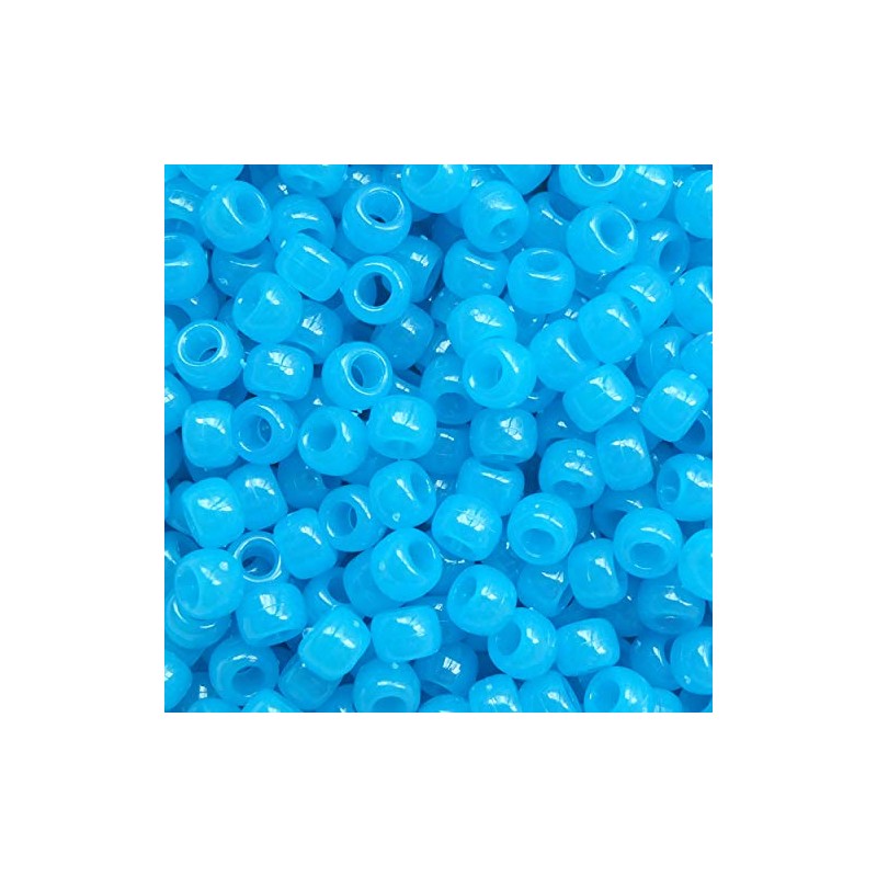 Electric Blue NIGHTGLOW Glow in The Dark Crow Beads Pony