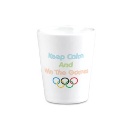 Unbranded Ceramic Shot Glasses United States Keep Calm and Win The Games Olympic 2 Oz