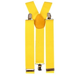 BRACES SUSPENDERS ADJUSTABLE PLAIN NEON SKULL PIANO MEN WOMENS UNISEX NEW[Yellow]