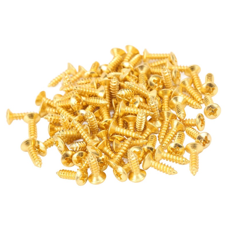 100PCS Guitar Pickguard Screws Metal Guard Plate Mounting Screw Electric