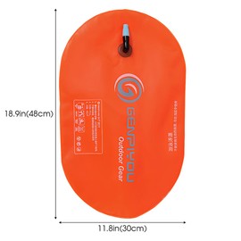 WASAGA Swimming Buoy, Inflatable Wild Floating Tow Rope Float for Open Water Sports Racing Training with Highly Visible (Orange - 1 Piece)