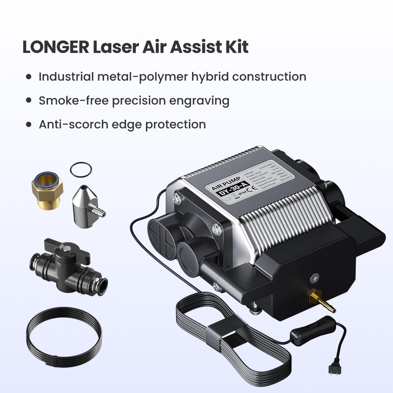 Longer Air Assist Kit for Laser Engraver RAY5 10,000mW/20,000W,Adjustable Max